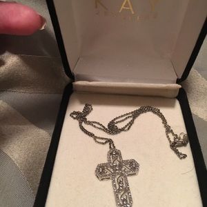 Jane Seymour open heart cross necklace